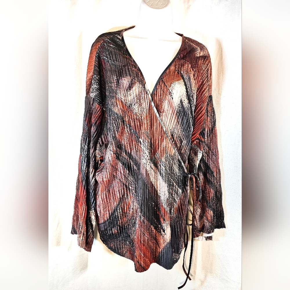 Nwt Zara L Wrap Kimono Blouse